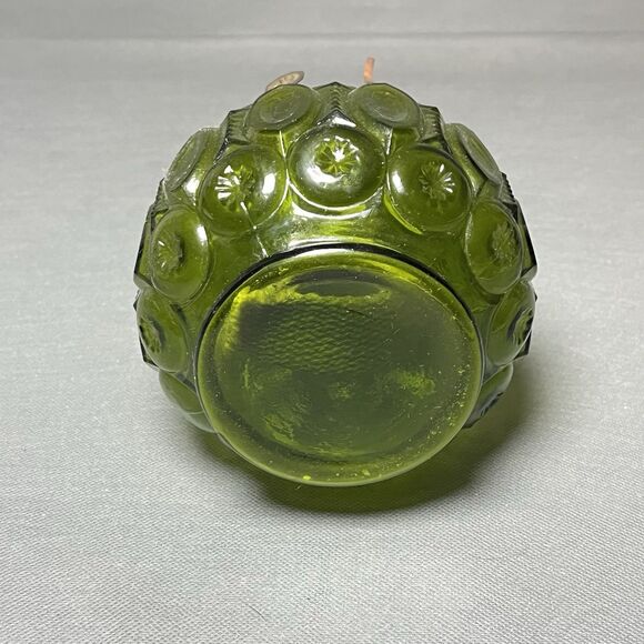 Vintage Green  LE Smith Moon and Stars Glass Oil Lamp Base & Chimney-READ - Picture 7 of 12